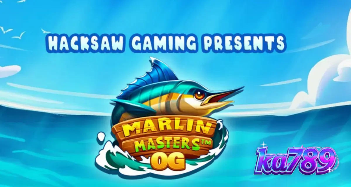 Pemandangan dek kapal di game slot Marlin Masters OG dengan latar belakang laut biru.